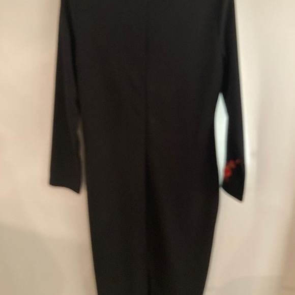 Black slimming dress Asian Floral design great fabric! 🌸 - Picture 13 of 14